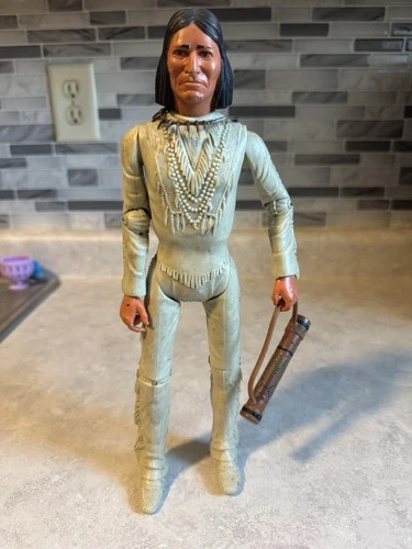 VTG 1967 Marx Johnny West Indian Chief Geronimo Action Figure 12” ~ 11 3/4” Doll