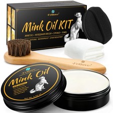 Feilove 4-in-1 Mink Oil Leather Conditioner 6.11 x 3.35 x 2.17 inches, White