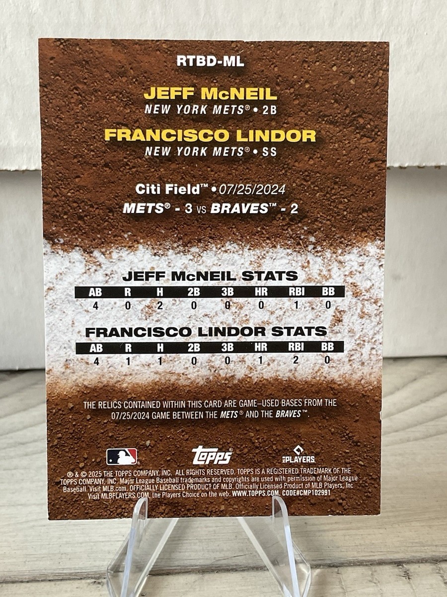 2025 Topps Francisco Lindor/Jeff McNeil Rounding the Bases Relic