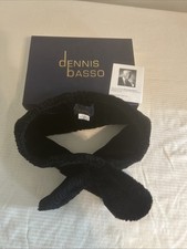 VTG Dennis Basso Black Faux Fur Collar Neck Warmer Original Box Made in USA