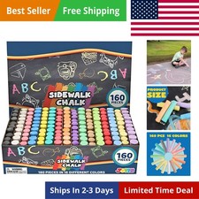 160 PCS Sidewalk Chalks Set-16 Colors Non-Toxic Washable Jumbo Chalk for Outd...
