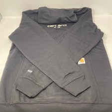 Carhartt Men  s Force Lightweight Logo Hoodie Black/White - Small