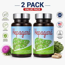 Pack Of 2 Hepagard Natural Liver Support Supplement 30 Veg Capsules Detox