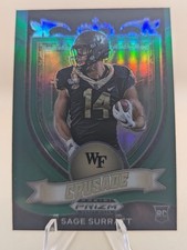 2021 Prizm Draft Picks Sage Surratt Crusade Green card #177 Wake Forest RC