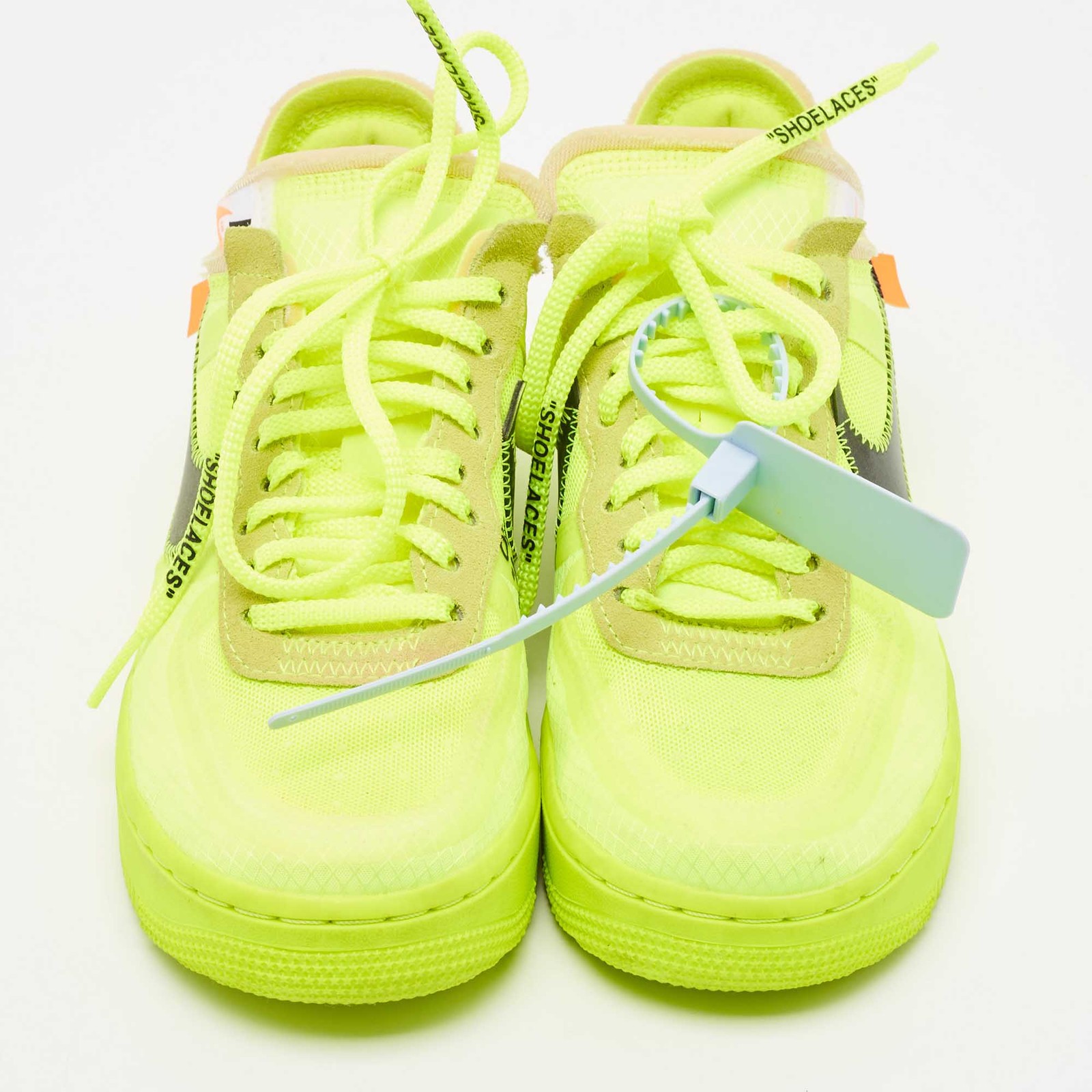 OFF WHITE X NIKE Sneakers bianche x Nike verdi in rete scamosciata e pelle scamosciata Force 1 bianche basse Volt taglia 36