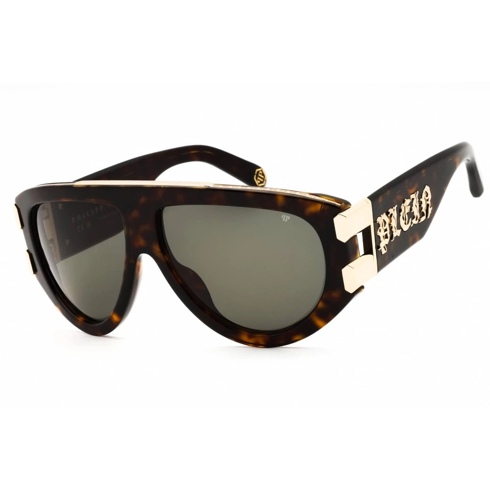 Gafas de sol Philipp Plein unisex brillantes acetato Habana borde completo piloto SPP127V 0722