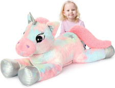 43In Giant Unicorn Stuffed Animal Plush Toy, Big Rainbow Cuddly Toys for Girls,