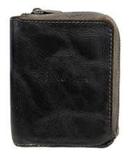 RRL Double zip vintage leather wallet Men Black