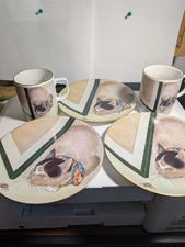 Metropolitan Museum of Art Cat & Spider By Toko Collector 3 Plates & 2 Mugs