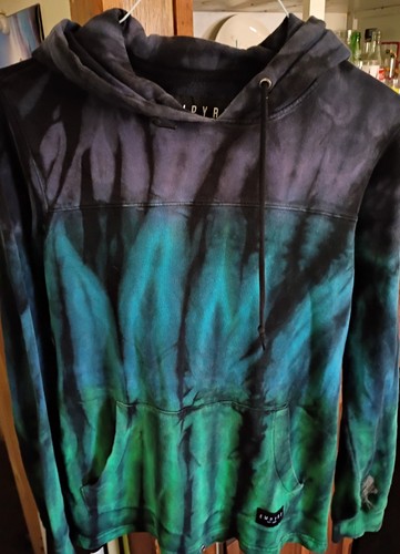 Empyre Tie Dye Festival Hoodie Sweatshirt - Size S -  Teal Green Purple Tie Dye