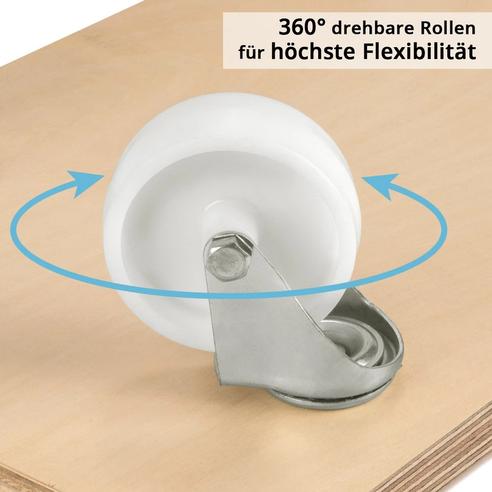 STAHLWERK Rollwagen 4er Set bis 250 kg 58x29 cm Transportroller Rollbrett - Bild 4 von 4