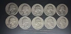 Lot Of 10 - Washington Quarters Mixed Years - 90%  Real Silver *Free Shipping*