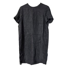 J.Crew Womens S Shift Dress Black Short Sleeve Shimmer Keyhole Back Mini LBD