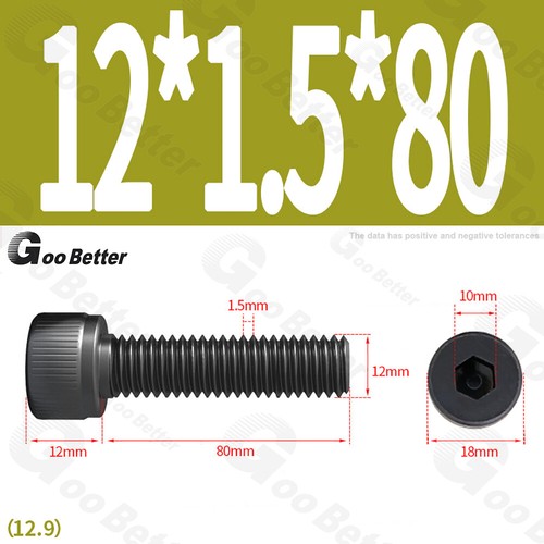 Feingewinde Zylinderschrauben 12.9 Stahl M6 M8 M10 M12 Schwarz Innensechskant - Bild 83 von 85