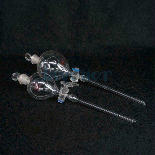 60ml 125ml Borosilicate Glass Dropping Funnel Ball Shape & Glass Stopcock - Picture 3 of 14