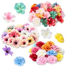 Pcs Faux Flower Heads Silk Artificial Plum Blossom Heads DIY Fake 100 Bright