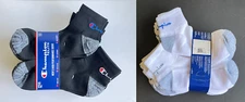 Champion Elite Men's Ankle Socks High Performance, Size 6-12, Black, 12 Pairs