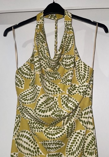 ZARA MIDIKLEID MEHRFARBIG BLÄTTERDRUCK NECKHOLDER GEFLOCHTENE TRÄGER GRÖSSE M NEU MIT ETIKETT - Bild 7 von 9