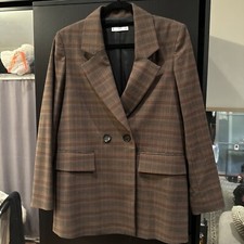 mango women brown blazer sz M