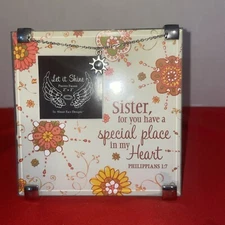 Sister by About Face Designs 2"x2"  Photo Frame Christian- Estate Find