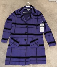 Sweater Coat By The Look - Purple And Black New & Free Shipping