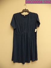 Stains/Snags-Old Navy Womoen's Short Sleeve Knit Swing Dress Cobalt Blue XXL