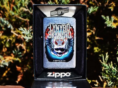 Zippo Lighter - Lynyrd Skynyrd - Skull - Ronnie Van Zant
