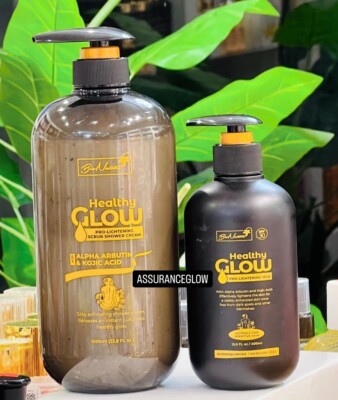 Healthy Glow Milk Kojisäure & Arbutin Vitamin Lotion + Peeling Dusche Bio Natur