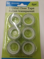 6 x Crystal Clear Tape 3/4 in New