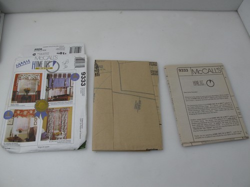 McCall's Pattern 9333 Home Dec Window Treatments UC FF Mod Fabric Saver Look(C) - Picture 3 of 4