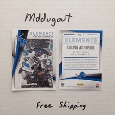 CALVIN JOHNSON #7 LIONS WR Star - Elements 2014/15  2015 Panini Fathers Day 