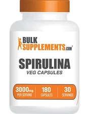 BulkSupplements Spirulina 180 Capsules - 3000mg Per Serving