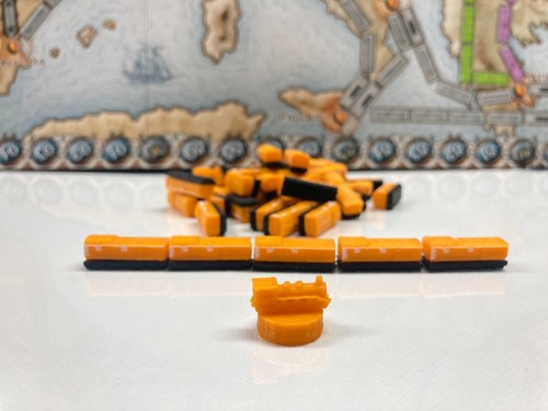 Ticket to Ride Orange Mail Train Car Pieces 3D Printed Custom Made Multi Color - Imagen 4 de 5