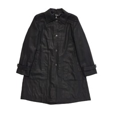 Episode Black Button Overcoat Uk Women's Size 10 Cc698