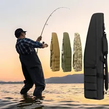 Portable Fishing Rod Carrier Fish Pole Tools Storage Bag Case Hunting Gun Case