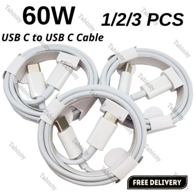 For Android iPhone 15 Pro Macbook PD USB C to USB C Fast Charger Adapter Cable