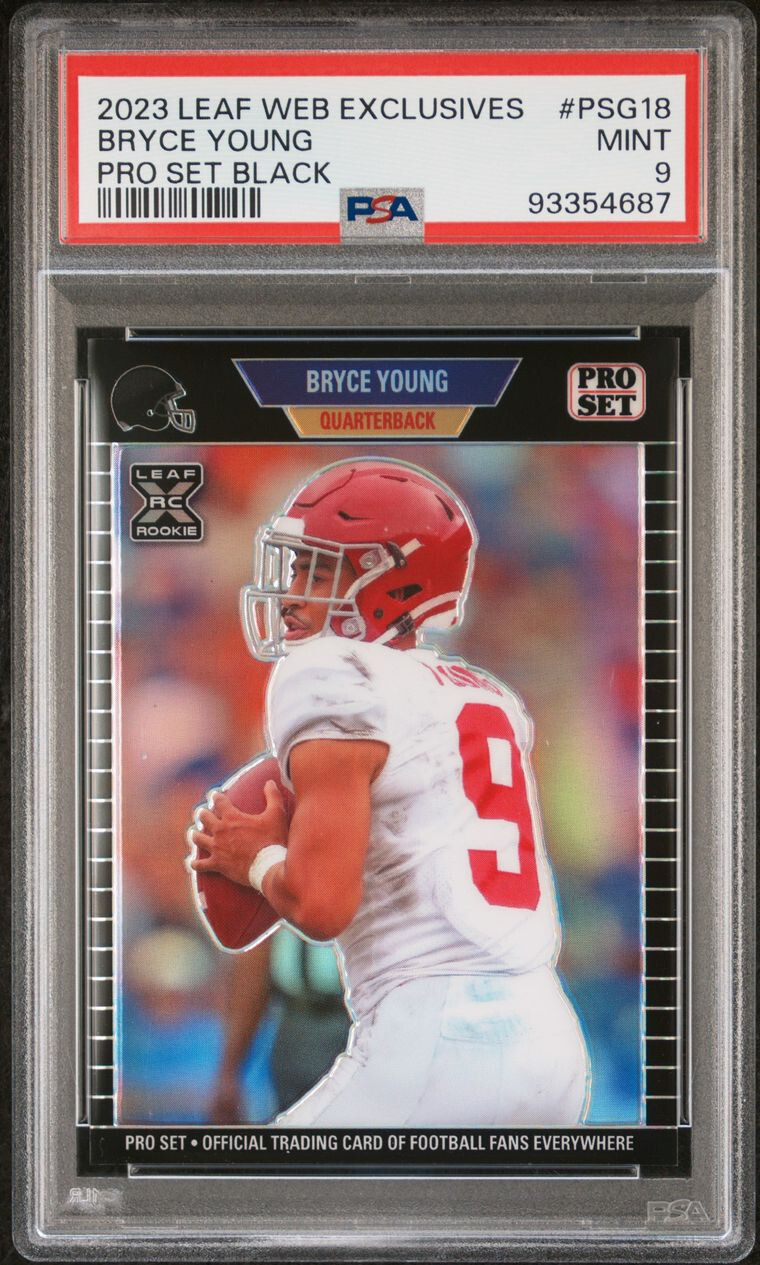 2023 LEAF PRO SET Metal BLACK Prizm HOLO Refractor BRYCE YOUNG RC # /49 PSA 9