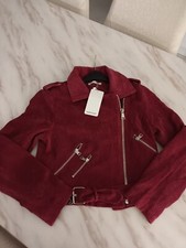 Cherry Koko Ladies Wine Coloured Biker Style Jacket Size M