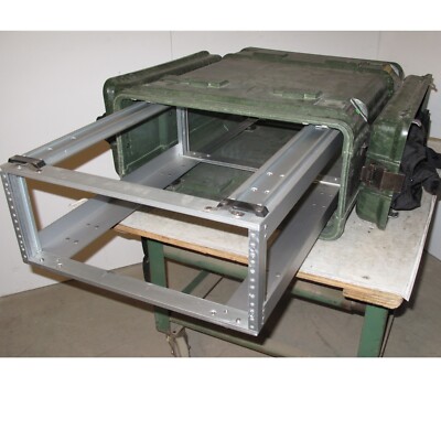 Rackmount 04U x24 Slide Out General Dynamics Composite Shock Mount Rack Case B1