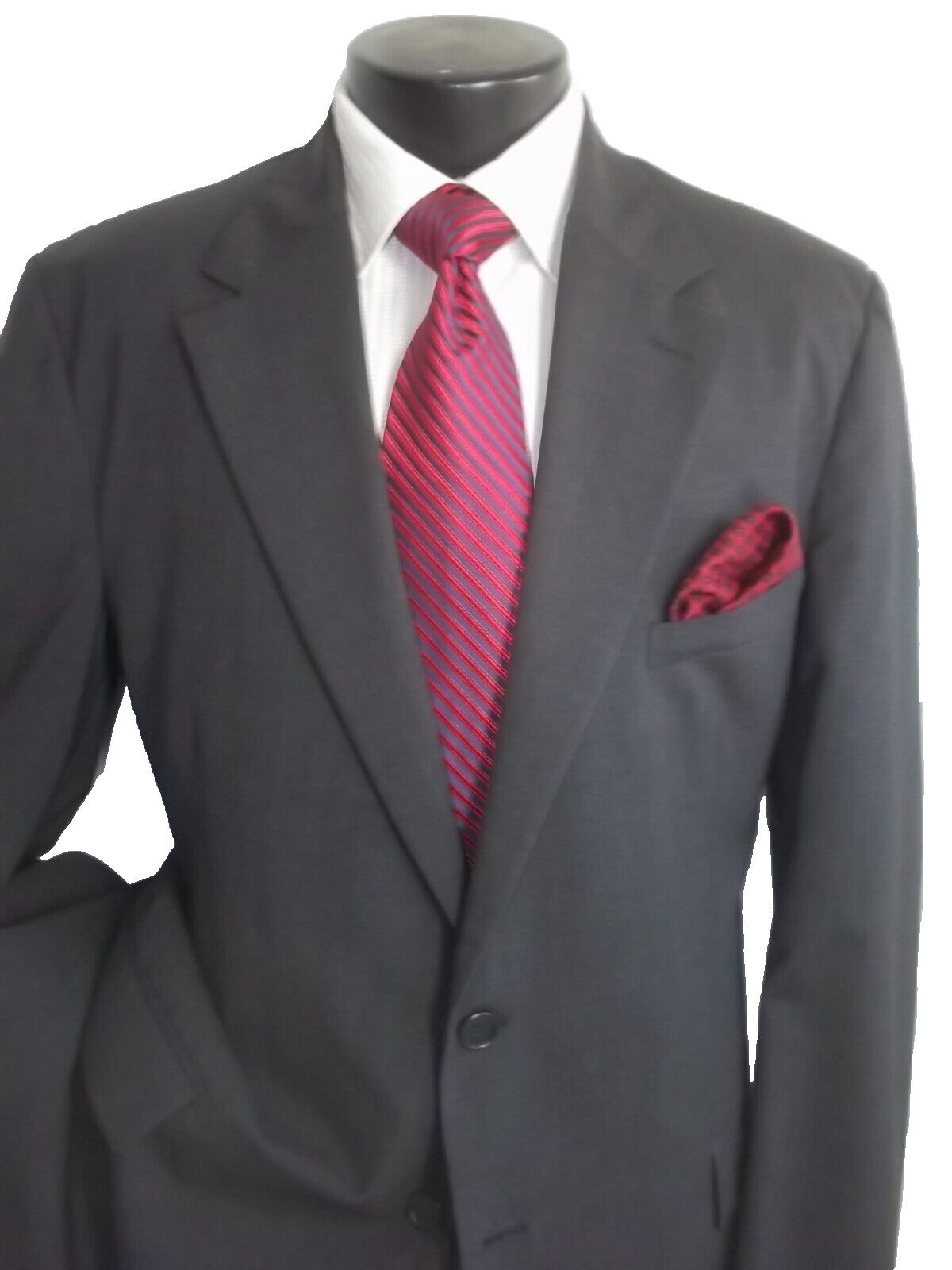 [ Prada Solid Gray 2Button Side Vents Wool Suit J… - image 4