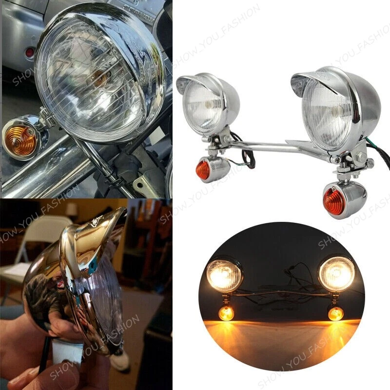 Passing Spot Light Bar For Honda VT Shadow Spirit Aero ACE VLX 600 750 1100 1300 - Image 2 of 4