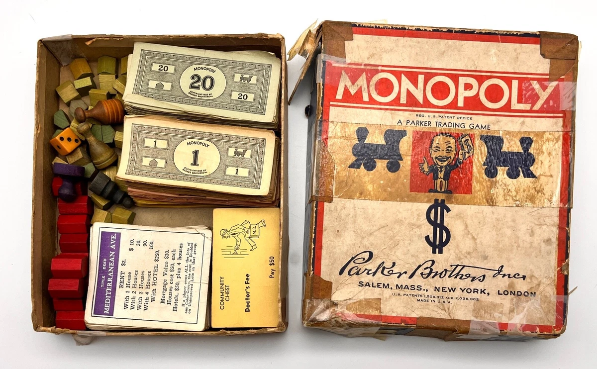 Vintage monopoly game wooden box deals