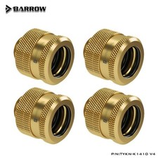 4 Pcs Barrow G1/4" to 14mm Hard Tubing Compression Fitting TYKN-K1410 V4 Gold