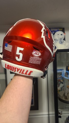 Louisville Cardinals 2019 Game Worn Riddell Speed Flex Football NCAA ACC Helmet - Picture 13 of 22