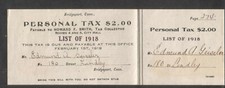 Edmund Geissler Bridgeport CT 1918 Personal Tax notice $2.00 in lieu of Poll Tax