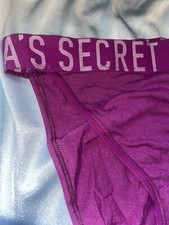VICTORIA'S SECRET Cotton Tanga String Bikini Panty VS SIGNATURE BAND S-40" NEW