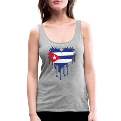 Heart of Cuba Flag Women s Premium Tank Top