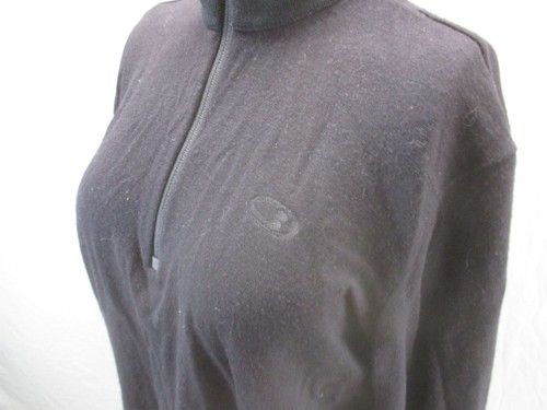 ICEBREAKER 320 Size M Mens BLK 100% Merino Wool 1/2 Zip Athletic Pullover 050 - Picture 4 of 14
