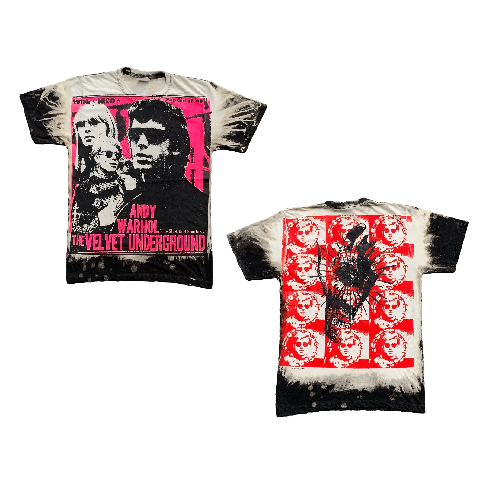 Hand screen print Andy warhol velvet underground acid t shirt by