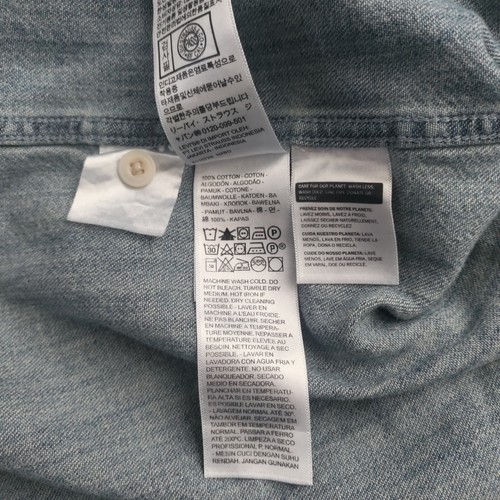 VTG Levi's M Men's Denim Shirt Western Red Tab Blue Pearl Snaps GUC - Picture 4 of 4